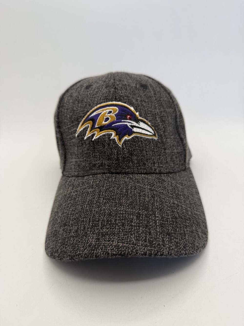 Baltimore Ravens NFL Structured Adjustable Strapback Cap, Charcoal Heathered Fab